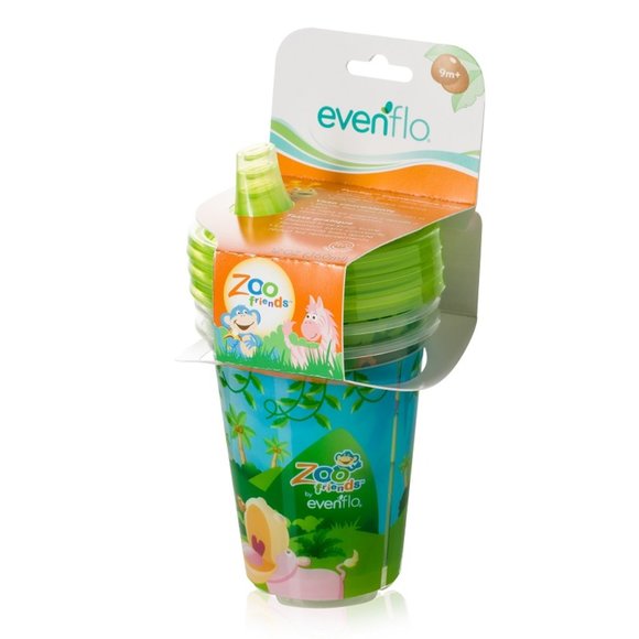 EVENFLO FEEDING Zoo Friends Convenience Sippy Cups, 3 pack - Picture 2 of 3